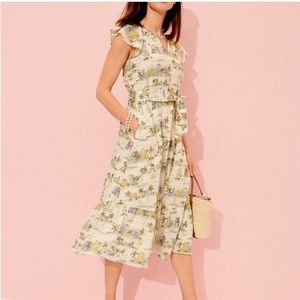 TALBOTS Ruffle Fit & Flare Dress - Scenic Curaçao NWOT
